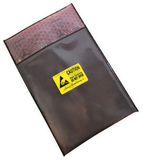 Series 4304/4 Static Dissipative/Black Conductive Cushion Pouch, Flap Closure